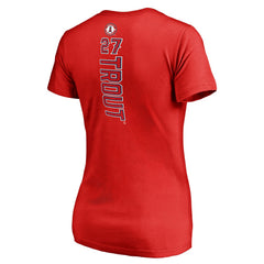 Mike Trout Los Angeles Angels Women's Backer V-Neck T-Shirt Online
