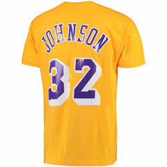 Mitchell & Ness - Magic Johnson Los Angeles Lakers Hardwood Classics Retro Name & Number T-Shirt - Gold