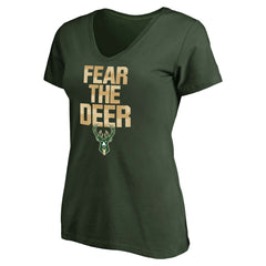 NBA - Milwaukee Bucks Women's Mantra V-Neck T-Shirt - Green
