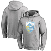 Los Angeles Chargers Throwback Logo Pullover Hoodie Heather Gray - NFL