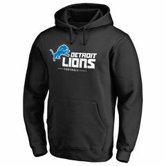 Detroit Lions Lockup Pullover Hoodie Black - NFL