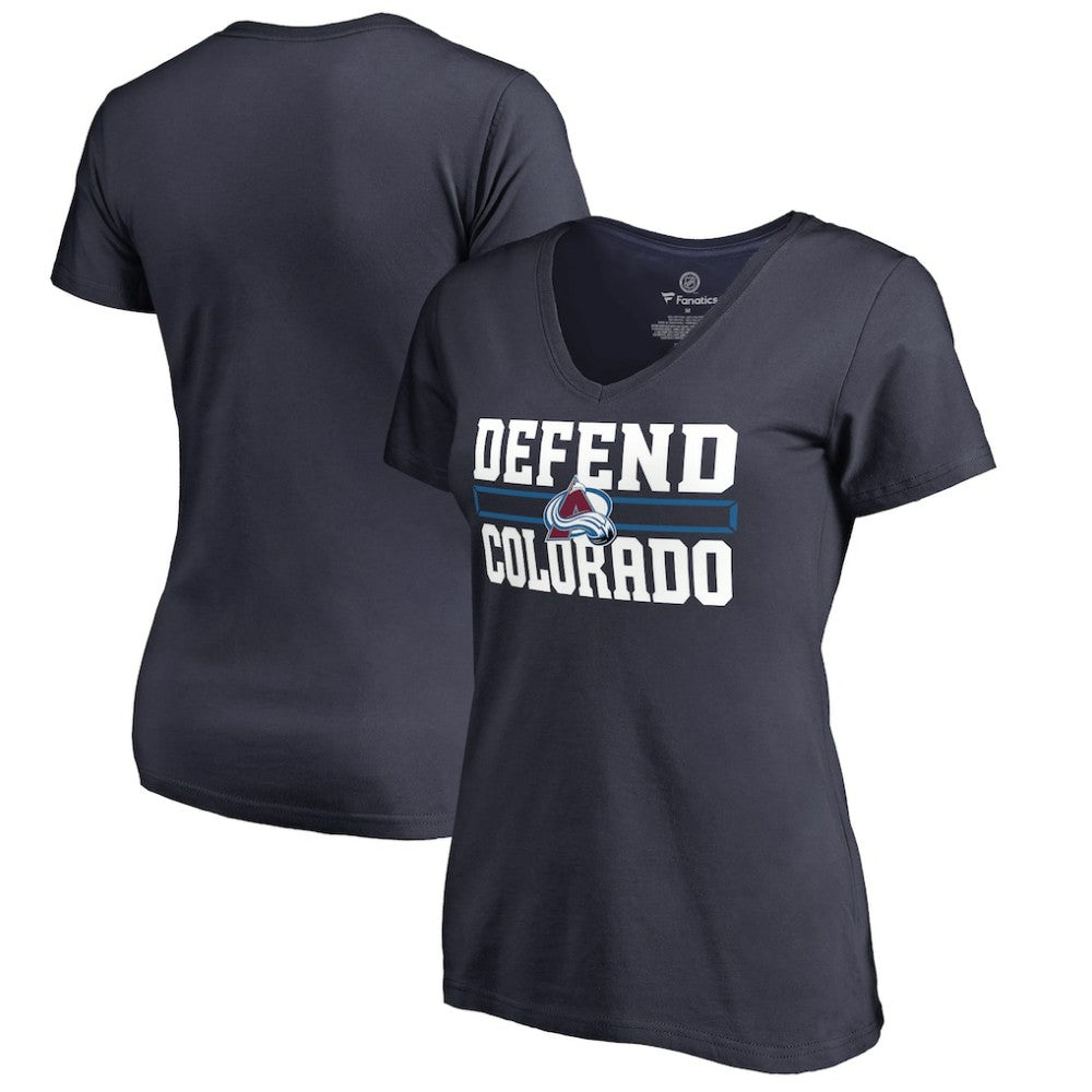 Colorado Avalanche - Women's Hometown Collection Defend V-Neck T-Shirt Navy