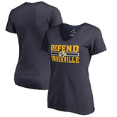 Nashville Predators - Women's Hometown Collection Defend V-Neck T-Shirt Navy
