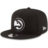 New Era - Atlanta Hawks Black & White Logo 9FIFTY Adjustable Snapback Hat - Black