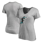 Miami Marlins Women's Cooperstown Collection Forbes V-Neck T-Shirt Sale