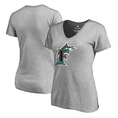 Miami Marlins Women's Cooperstown Collection Forbes V-Neck T-Shirt Sale
