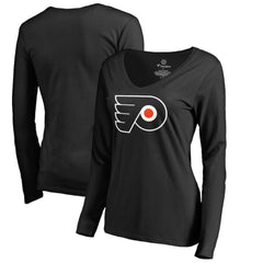 Philadelphia Flyers - Women's Primary Logo Long Sleeve T-Shirt Black