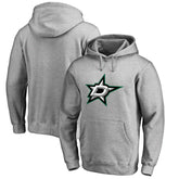 Dallas Stars - Primary Team Logo Fleece Fitted Pullover Hoodie Heather Gray
