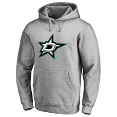 Dallas Stars - Primary Team Logo Fleece Fitted Pullover Hoodie Heather Gray