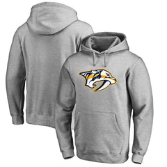 Nashville Predators - Primary Team Logo Fleece Fitted Pullover Hoodie Heather Gray