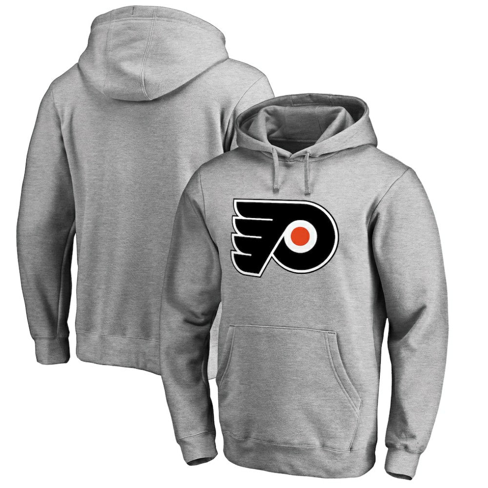 Philadelphia Flyers - Primary Team Logo Fleece Fitted Pullover Hoodie Heather Gray