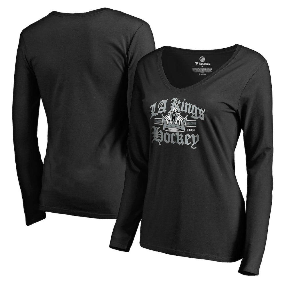 Los Angeles Kings - Women's Hometown Collection The Crown Long Sleeve T-Shirt Black