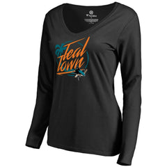 San Jose Sharks - Women's Hometown Collection City of Teal Long Sleeve T-Shirt Black
