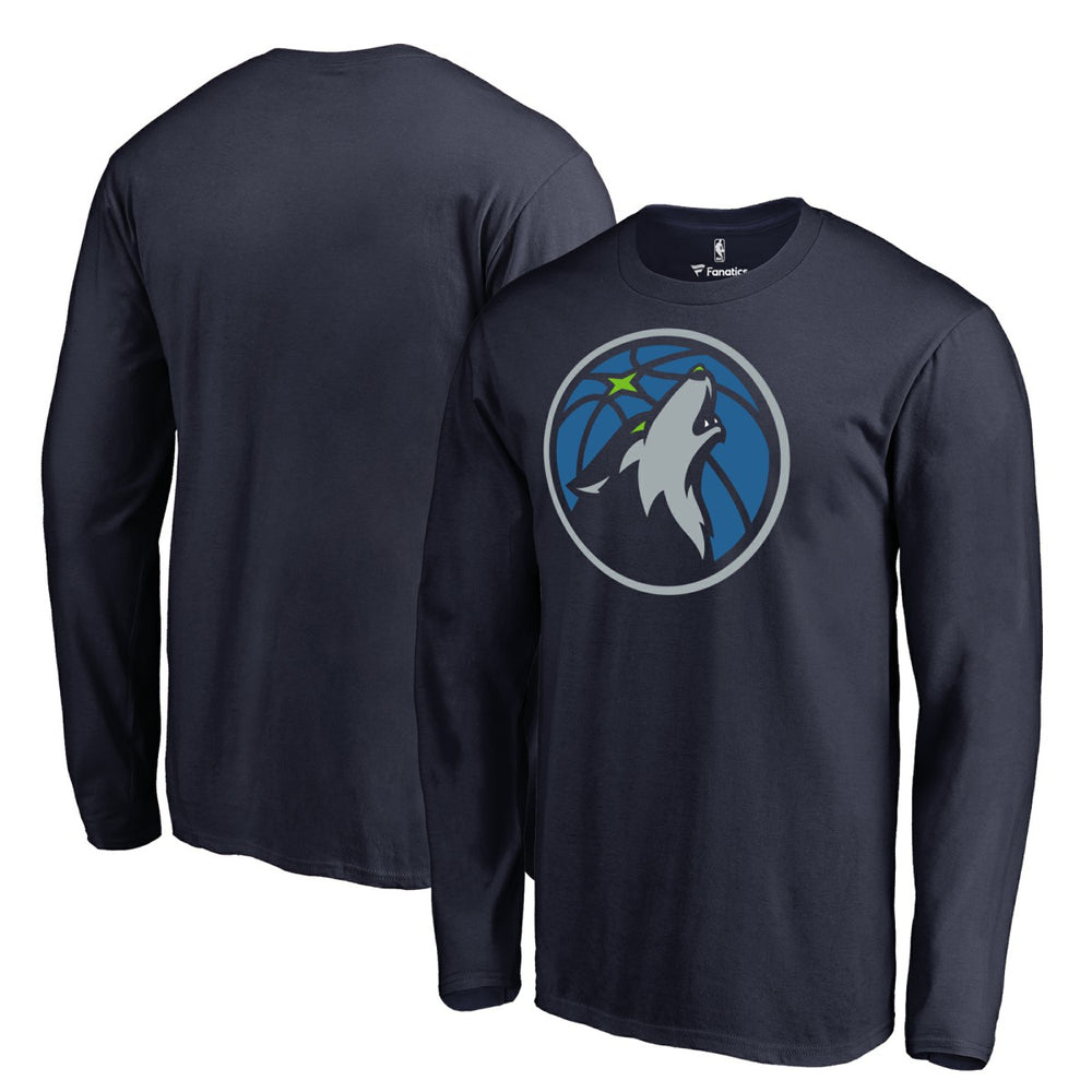 NBA - Minnesota Timberwolves Primary Logo 2 Long Sleeve T-Shirt - Navy
