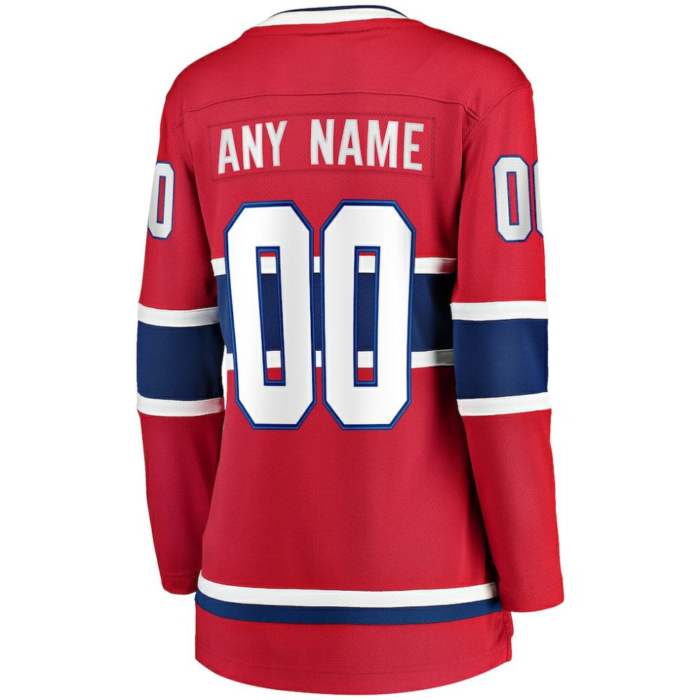Montreal Canadiens Fanatics Women's Home Breakaway Custom Jersey - Red | NHL Jerseys