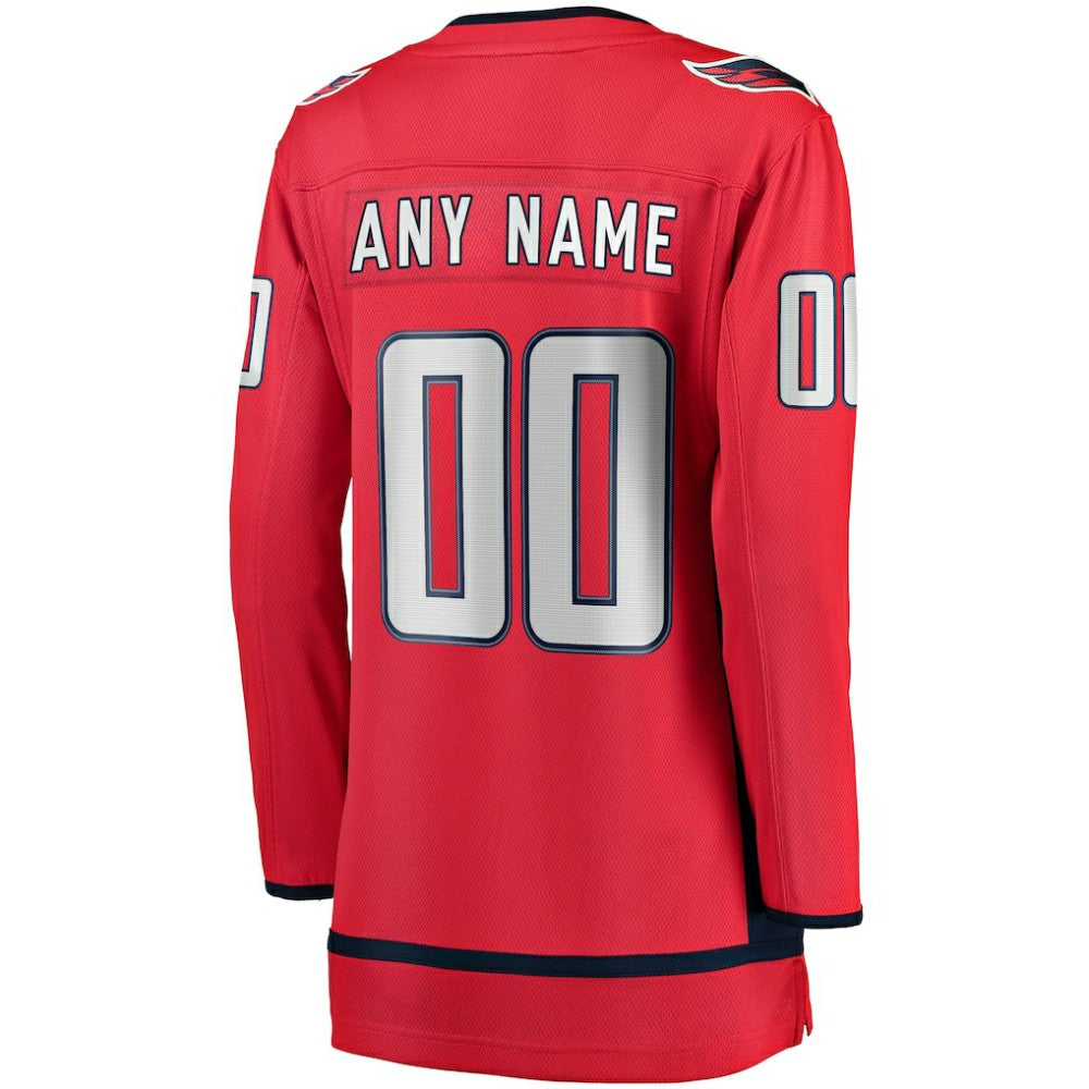 Washington Capitals Fanatics Women's Home Breakaway Custom Jersey - Red | NHL Jerseys