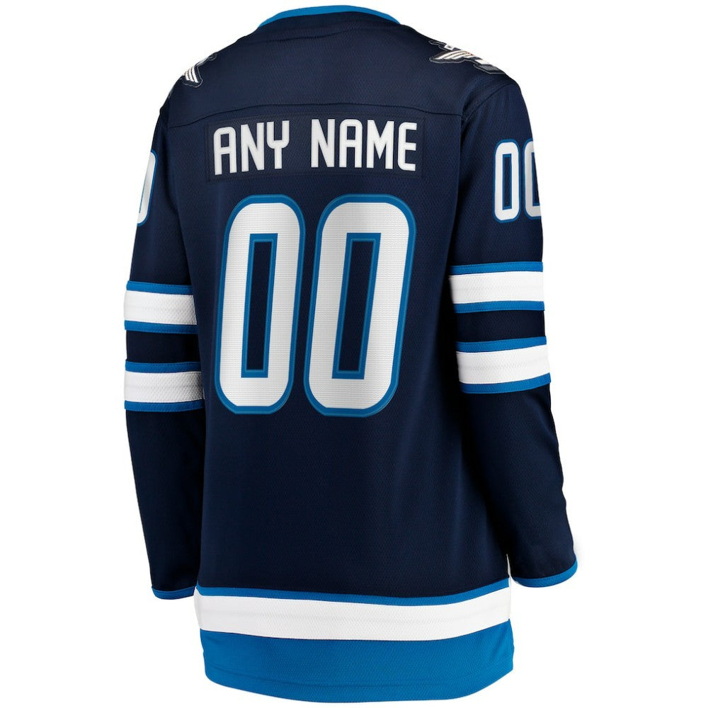 Winnipeg Jets Fanatics Women's Home Breakaway Custom Jersey - Blue | NHL Jerseys