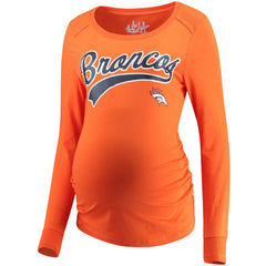 Denver Broncos Touch Women's Maternity Yardline Tri-Blend Top Orange - NFL