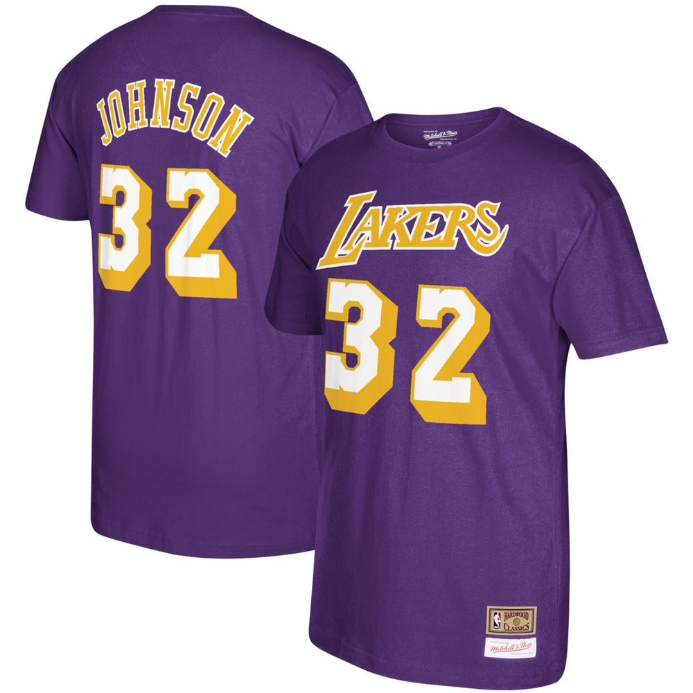 Mitchell & Ness - Magic Johnson Los Angeles Lakers Hardwood Classics Name & Number T-Shirt - Purple