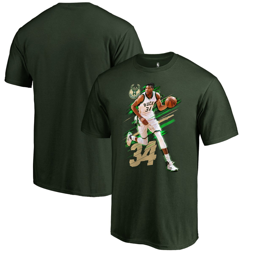 NBA - Giannis Antetokounmpo Milwaukee Bucks Fade Away T-Shirt - Green