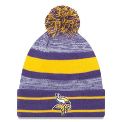 Minnesota Vikings New Era Team Logo Cuffed Knit Hat with Pom Purple - NFL