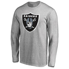 Las Vegas Raiders Primary Logo Long-Sleeve T-Shirt Heathered Gray - NFL