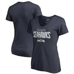 Seattle Seahawks Women's Nostalgia V-Neck T-Shirt Navy - NFL