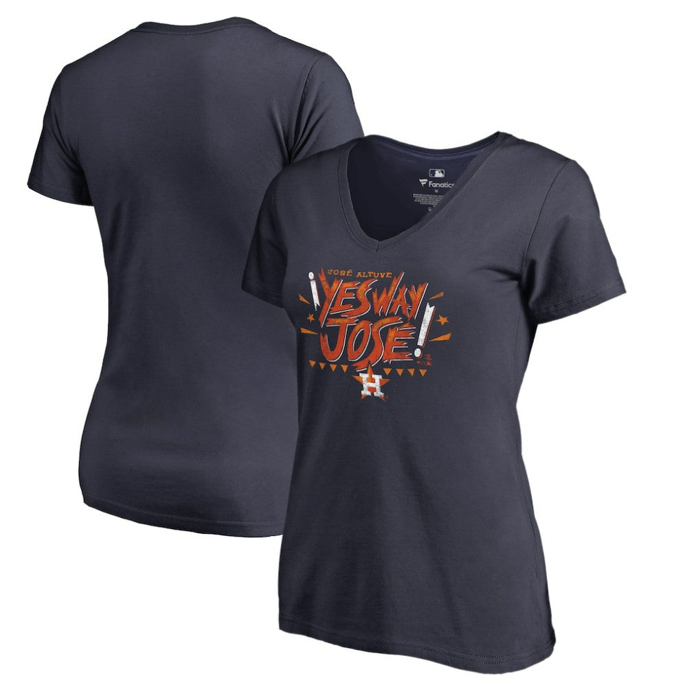Jose Altuve Houston Astros Women's Player Hometown Collection V-Neck Yes Way Jose T-Shirt Near Me