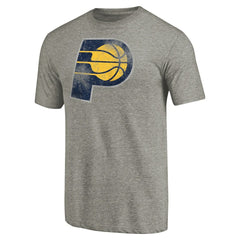 NBA - Indiana Pacers Distressed Team Logo Tri-Blend T-Shirt - Heather Gray