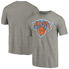 NBA - New York Knicks Distressed Team Logo Tri-Blend T-Shirt - Heather Gray