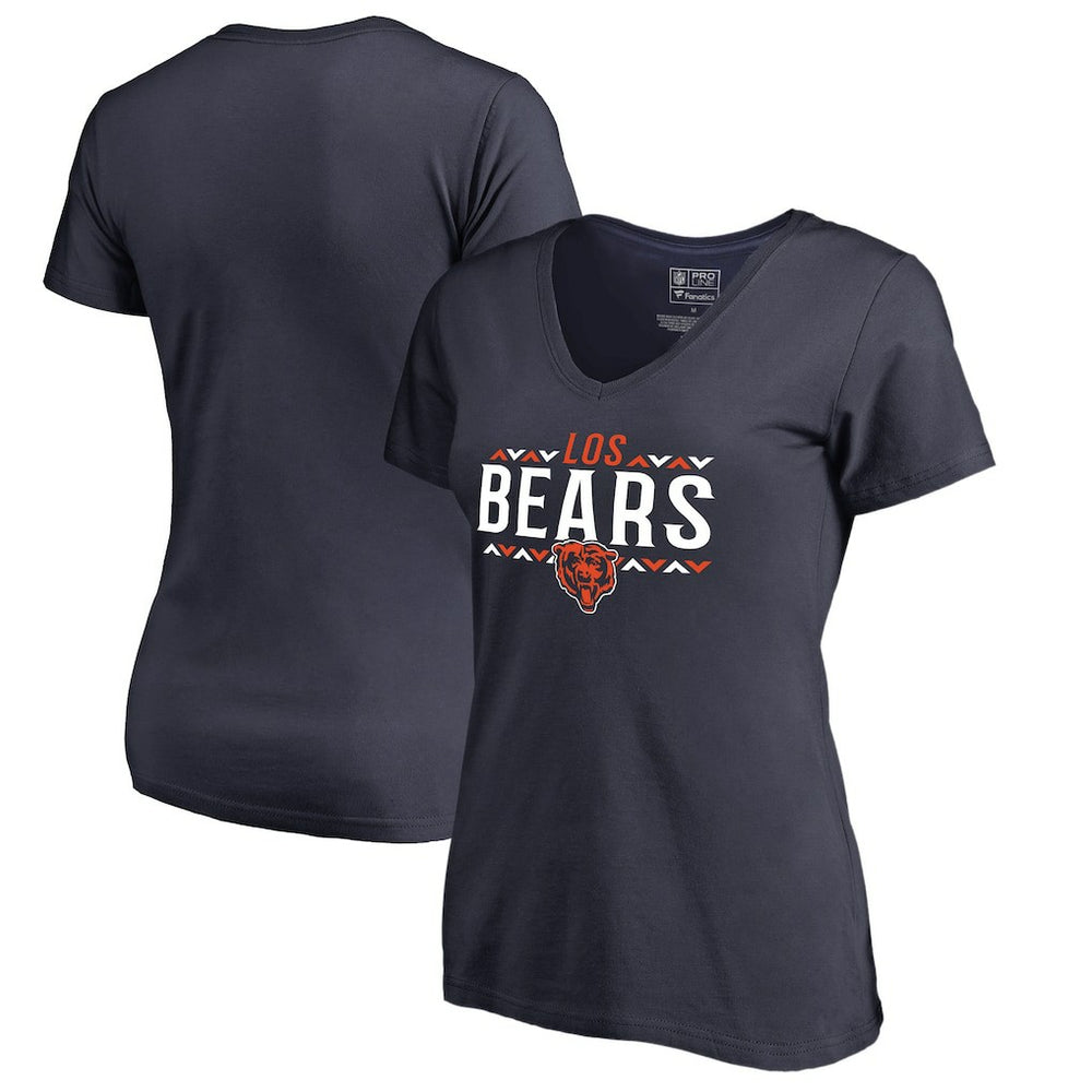 Chicago Bears Women's Arriba V-Neck T-Shirt Navy - NFL