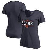 Chicago Bears Women's Arriba V-Neck T-Shirt Navy - NFL