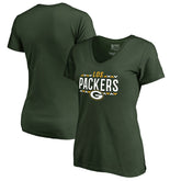 Green Bay Packers Women's Arriba V-Neck T-Shirt Green - NFL