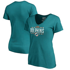 Miami Dolphins Women's Arriba V-Neck T-Shirt Aqua - NFL