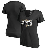 New Orleans Saints Women's Arriba V-Neck T-Shirt Black - NFL