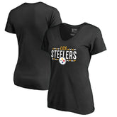 Pittsburgh Steelers Women's Arriba V-Neck T-Shirt Black - NFL
