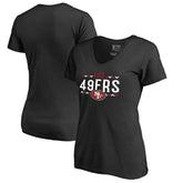 San Francisco 49ers Women's Arriba V-Neck T-Shirt Black - NFL