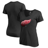 Detroit Red Wings - Women's Midnight Mascot V-Neck T-Shirt Black