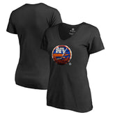 New York Islanders - Women's Midnight Mascot V-Neck T-Shirt Black