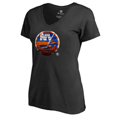 New York Islanders - Women's Midnight Mascot V-Neck T-Shirt Black