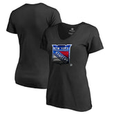 New York Rangers Women's Midnight Mascot V-Neck T-Shirt Black