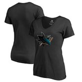 San Jose Sharks - Women's Midnight Mascot V-Neck T-Shirt Black