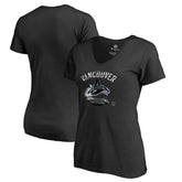 Vancouver Canucks - Women's Midnight Mascot V-Neck T-Shirt Black