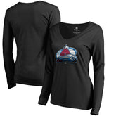 Colorado Avalanche - Women's Midnight Mascot Long Sleeve V-Neck T-Shirt Black