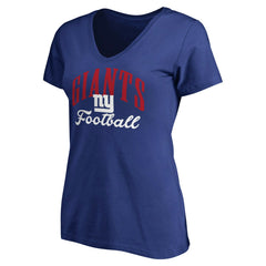 New York Giants Women's Victory Script V-Neck T-Shirt -Royal - NFL