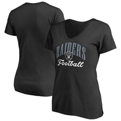 Las Vegas Raiders Women's Victory Script V-Neck T-Shirt -Black - NFL