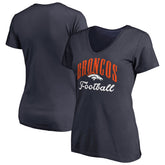Denver Broncos Women's Victory Script V-Neck T-Shirt Navy - NFL