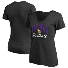 Minnesota Vikings Women's Victory Script V-Neck T-Shirt -Black - NFL
