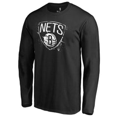 NBA - Brooklyn Nets Splatter Logo Long Sleeve T-Shirt - Black