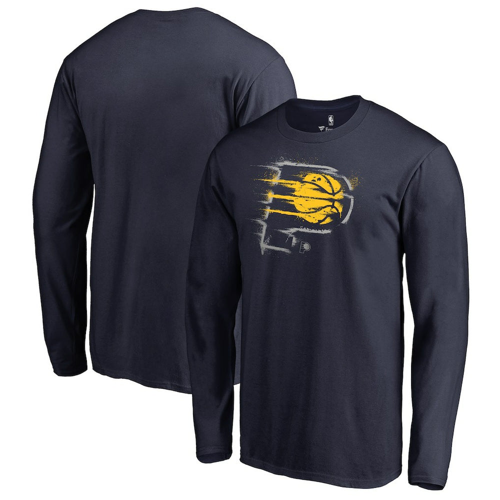 NBA - Indiana Pacers Splatter Logo Long Sleeve T-Shirt - Navy